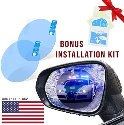 Car Rearview Mirror Film, Anti-Fog Anti-Glare Anti-Scratch, Rainproof Rear View Mirror Window Clear Nano Film Hd (Circle) Car Mirror Accessories