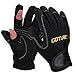 Goture Outdoor Sport 2 Cut Fingers Gloves Anti-slip Skidproof for Fishing Hunting Riding Cycling (Large, Black)