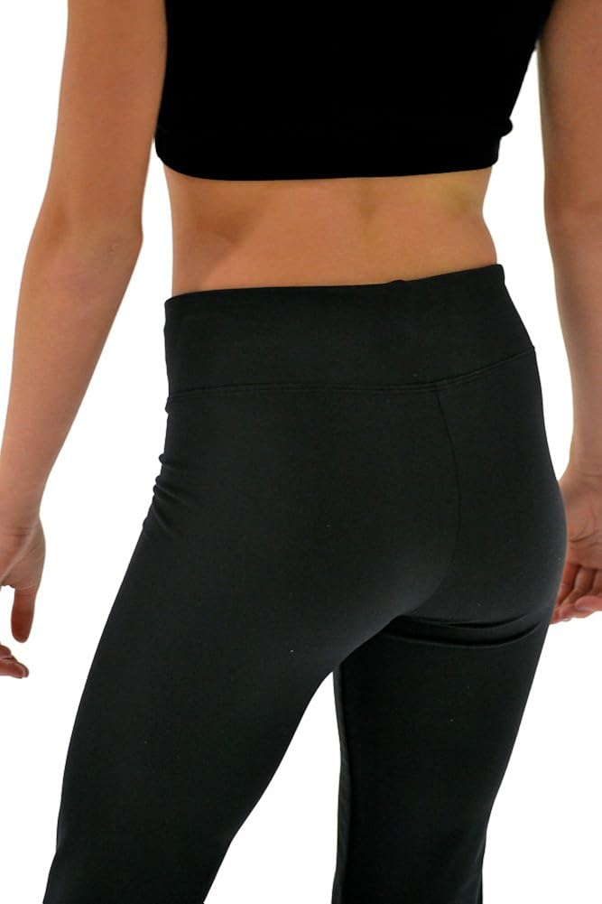 ChloeNoel Figure Skating All Black 3" Waist Band Skate Pants P22: Clothing
