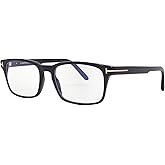 Tom Ford Blue Light Block Rectangular Men's Eyeglasses FT5938-B 001 54, Shiny Black