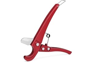 Flexzion Pipe and Tube Cutter Tool - One-Handed PVC Pipe Cutter, 1/8" to 1-1/4" Durable PEX Cutting Tool, Aluminum Ratcheting