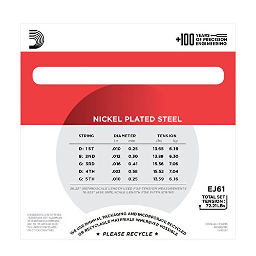 3 DAddario+EJ61+Nickel+5+String+Strings