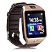 Pandaoo Smart Watch Mobile Phone DZ09 Unlocked Universal GSM Bluetooth 4.0 Music Player Camera Calendar Stopwatch Sync with Android Smartphones(Bronze)