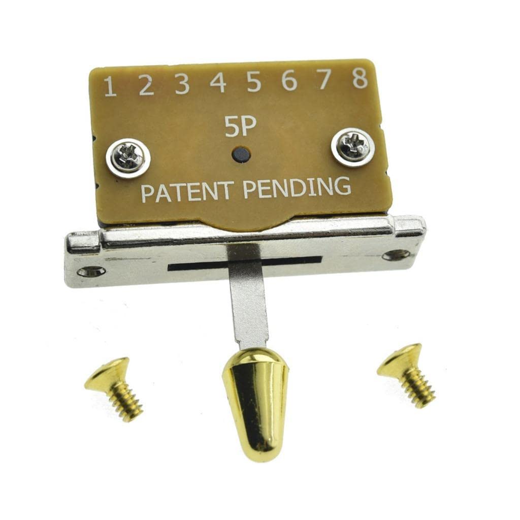 Heavy Duty 5 Way Guitar Pickup Lever Guitar Pickup Selector Switch for Strat Tele with Plastic Gold Tip