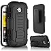 Moto E Case, (2015 2ND GEN), Motorola Moto E Case, Starshop[Heavy Duty] Dual Layers with Kickstand and Locking Belt Clip with Screen Protector Black