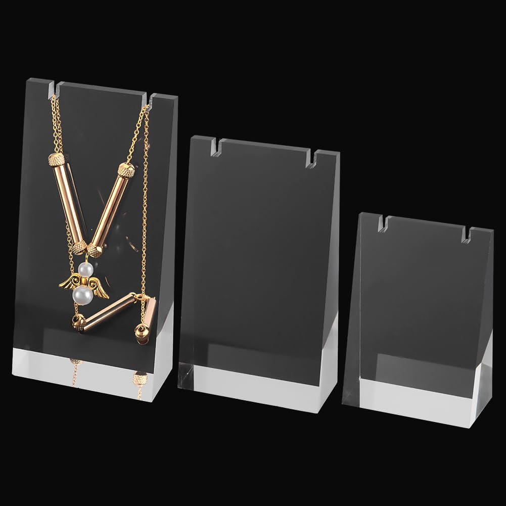 FINGERINSPIRE 3Pcs Acrylic Necklace Stand A-Shape Clear Jewelry Display Stands Acrylic Earring Displays Holder Necklace Stand Organizer Marketing Holders for Jewelry Hanging Supplies Home Decor