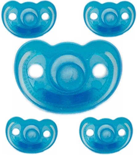 5 Pack Gum Drop Pacifiers by Hawaii Medical (Full Term, Blue)