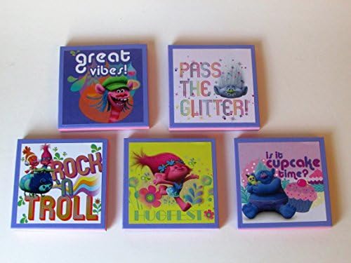 Trolls (Set #3) Note Pads Set of 5 - Excellent Party Favors - Trolls Birthday Party Favors