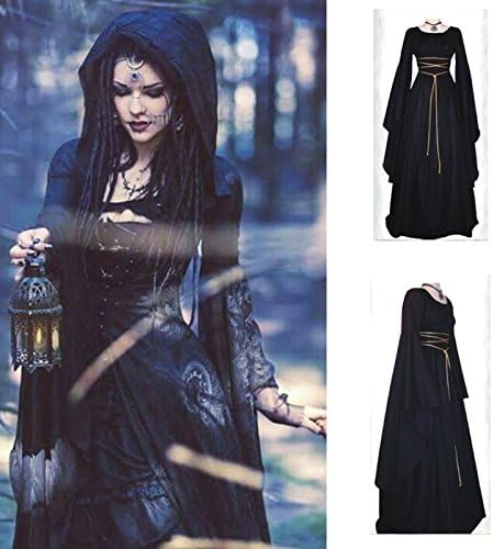 Women Medieval Renaissance Retro Gown Cosplay Costume Dress Floor Length Gown Long Dress