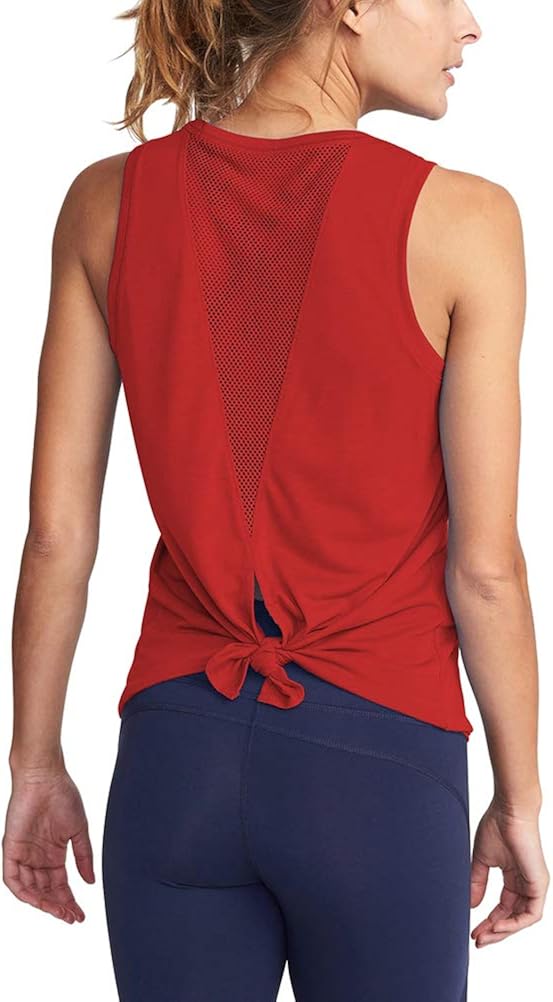 Mippo Womens Cute Workout Clothes Mesh Yoga Tops Exercise Gym Shirts Running Tank Tops