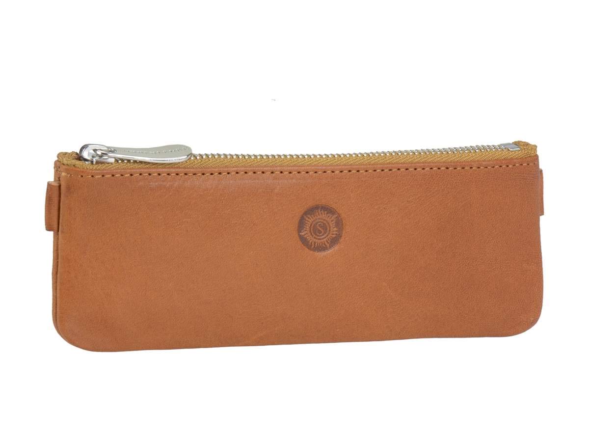 Sonnenleder Pencil Case Leather Pencil Case 16 cm Natural Brown