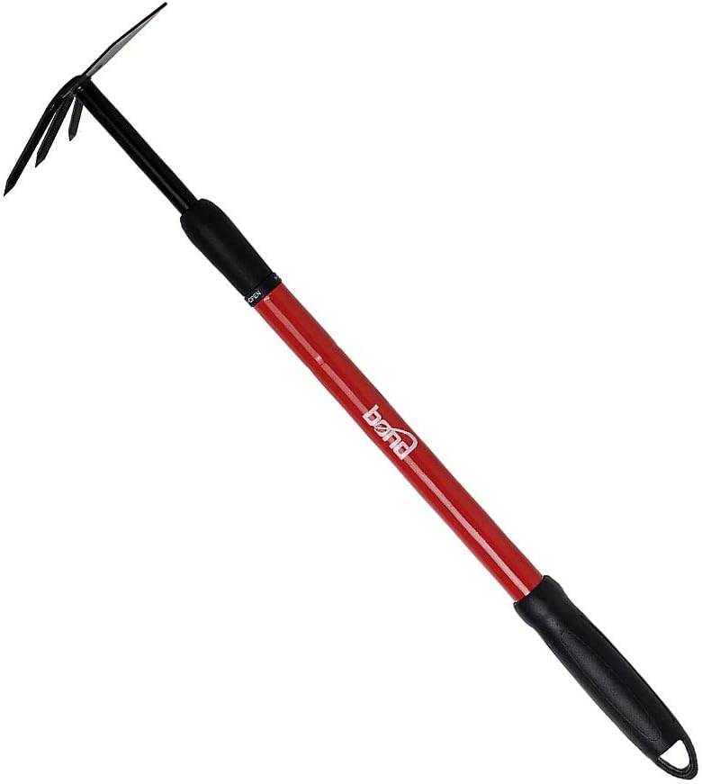 Bond Manufacturing 3-Tine Non Bond LH012 Cultivator with Telescopic Handle & Non-Slip Grip, Red : Hand Tillers : Garden & Outdoor