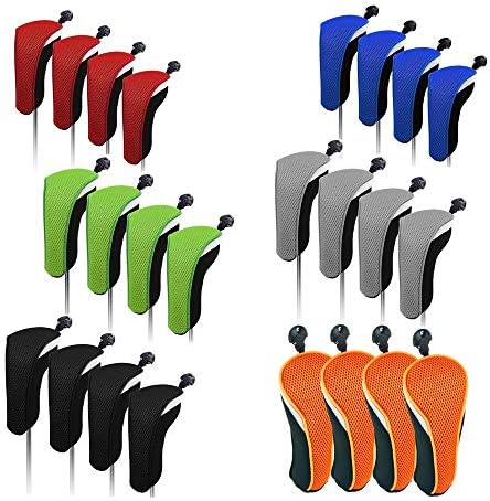 SUNBRO Golf 4pcs Golf Accessories Hybrid Head Covers Set Rescue Headcovers Utility Club Protect Interchangeable Number Tag SUNBRO Golf 4pcs Golf Accessories Hybrid Head Covers Set Rescue Headcovers Utility Club Protect Interchangeable Number Tag