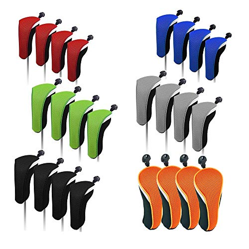 image for SUNBRO Golf 4pcs Golf Accessories Hybrid Head Covers Set Rescue Headco