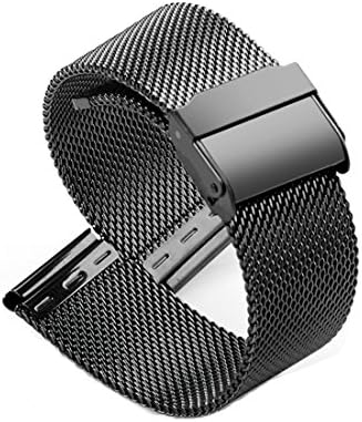 Milanese Watch Bands Black Mesh Stainless Steel Watchband 18mm Replacement Bracelet Adjustment Safety Buckle LeapTop