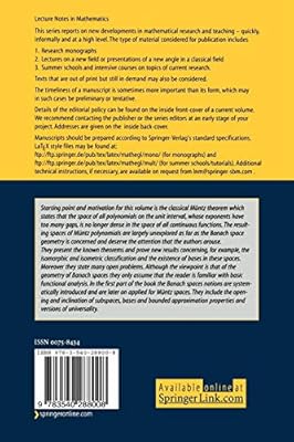 Geometry Of Muntz Spaces And Related Questions By Vladimir I - 