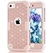 New iPod Cases 2019 Released,iPod 6/5 Case, PIXIU Shockproof Heavy Duty High Impact Rhinestone Bling Hybrid Armor Protective Case Cover Rose Gold