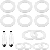 12pcs Gasket Replacements Compatible with Sodastream Bottle | White Silicone Bottle Lid Sealing Gasket, Bottle Cap O Ring Replacement Parts for Plastic Bottle &amp; PET Bottle