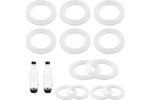 Gosknor Gasket Replacements for Sodastream Bottle, White Silicone Bottle Lid Sealing Gasket Compatible with Sodastream Bottle Cap O Ring Replacement Parts for Plastic Bottle & PET Bottle