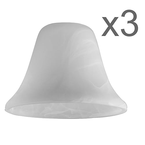 Set of 3 Bell Shaped White Frosted Glass Replacement Shades Amazon