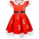 Letushy Christmas Dresses for Kids Girls Casual School Outfits, 3-12Y