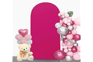JFDYDM 6FT Hot Pink Wedding Arch Cover, Hot Pink 6FT Arch Backdrop Cover, Hot Pink Arch Backdrop Cover, Chiara Backdrop Cover for Wedding Birthday Party Celebration Decoration