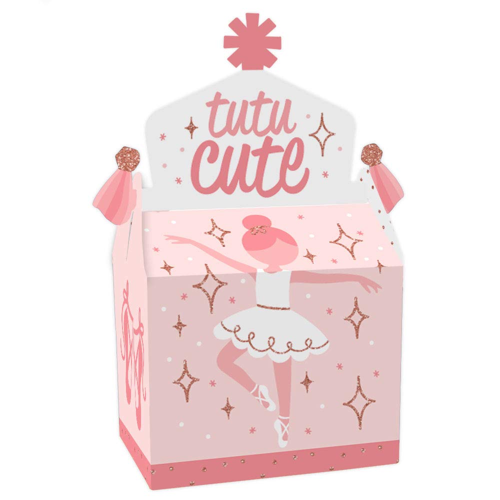 Big Dot of Happiness Tutu Cute Ballerina - Treat Box Party Favours - Ballet Birthday Party or Baby Shower Goodie Gable Boxes - Set of 12