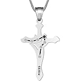 Men Zodiac Constellation Necklace, Stainless Steel Cross Pendant, 12 Signs Collection, Astrology Jewelry with Gift Box for Women