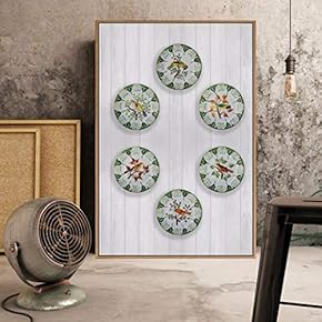 Floating Framed Canvas Wall Art for Living Room, Bedroom Plates Canvas Prints for Home Decoration Ready to Hang - 16x24 inches