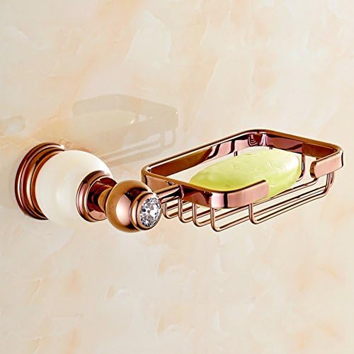 Marble soap shelves Rose gold copper soap mesh Jade bathroom soap box Soap basket Soap box European-style soap dish-A