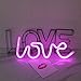 DELICORE Decorative LED Love Shaped Neon Night Light with Pink Lamp-Neon Night Light Operated by Battery/USB for Children's Room Party Christmas Wedding Decoration Pink