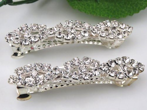 1pcs Gorgeous Clear Rhinestone Crystal Hair Barrette Clip Wedding
