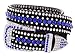 Ladies Western Rhinestone Bling Cowgirl Belt (Dark Blue, XXL(40