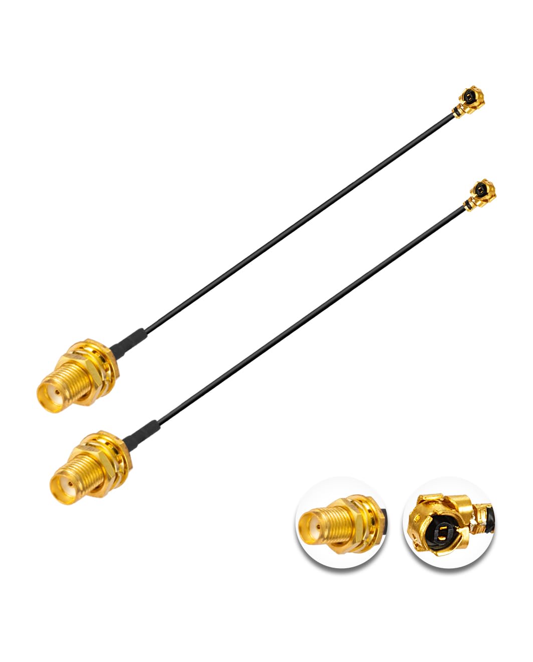 Vecys 2PCS U.F.L1 to SMA Female Low Loss Coaxial Cable 2" /5CM U.F.L1 1.13mm Mini-Coaxial Pigtail Cable for Wireless Routers Mini PCIE Network Cards PCI Wi-Fi WAN Repeater