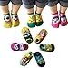 Kakalu Assorted Non-Skid Ankle Cotton Socks with Grip for 12-36 Months Baby, Cartoon 1, 6-Pairs