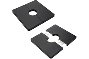 Tsnamay 2 Pcs Wall Split Flange, ABS Square Self-Adhesive Escutcheon Plate Buckles Design for 0.86"/22mm Diameter Pipe
