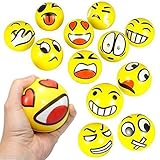 Z.H.B Assorted Big Happy Emoji Face Squeeze Balls For Stress Reducer / Anxiety Relieves (Perfect for theme party, birthday party) Fun Office Holiday Gift Stocking Stuffer