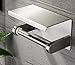 YIGII Toilet Paper Holder with Shelf - Stainless Steel Toilet Roll Holder Self Adhesive or Wall Mounted for Bathroom
