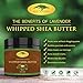 (8 oz) Lavender Whipped African Shea Butter Cream - Pure 100% Raw All Natural Organic Moisture for Soft Skin and Natural Hair - Body Butter Improves Blemishes Stretch Marks Scars Wrinkles & Eczema