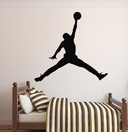 Michael Jordan Wall Decal - Basketball Wall Decor - Home Decor - Jumpman Wall Decal (22Wx20)