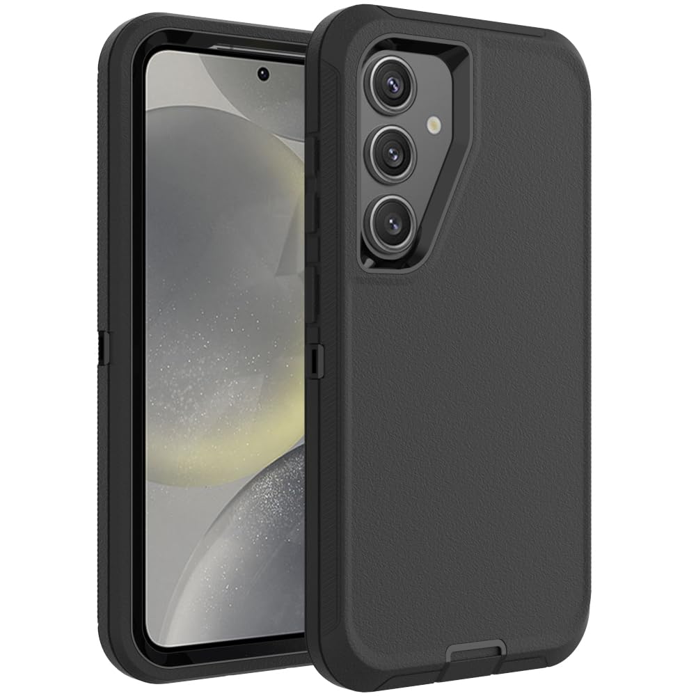 WOGROO Case for Galaxy S25, Heavy-Duty Tough Rugged Shockproof Drop Protective Cover Cases for Samsung Galaxy S25, Black