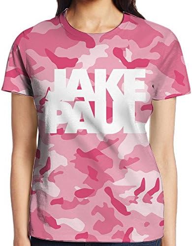 Zmaohat Jake Paul JP Women's Short Sleeve Tee Full 3D Graphic Printed Casual T-Shirt (100% Cotton) For Girls Youth White