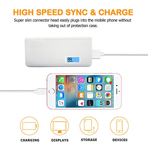iPhone Cable, Sundix iPhone Charger 5Pack 6FT Lightning to USB Cable 8-Pin Charging Cord for iPhone X/ 8/ 8 Plus/ 7/ 7 Plus/ 6/ 6s Plus/ SE/ 5/ 5s/ 5c, iPad, iPod and More - White