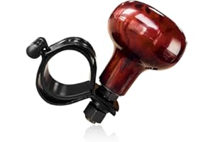BWBWND Woodgrain Steering Wheel Spinner Knob, Smooth Turning Assist Grip Ball Driving Power Handle Spinner, Universal Steering Wheel Knob for Car Semi Truck Tractor Boat
