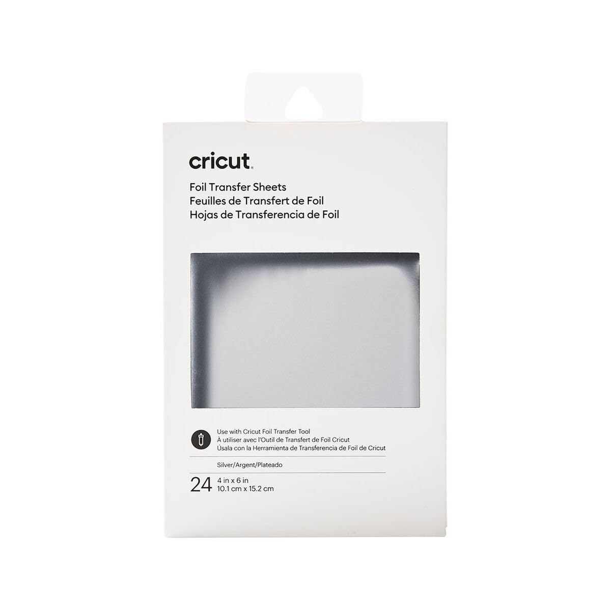 Cricut Silver | 10.1cm x 15.2cm (4" x 6") | 24 x Sheets | for use Foil Transfer Tool (Sold Separately)