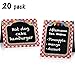 Blulu 20 Pieces Picnic Party Chalkboard Tent Cards BBQ Theme Double Sided Mini Blackboard for Wedding Picnic Birthday Party