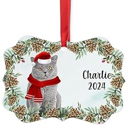 Blue Grey British Shorthair Cat Christmas Ornament