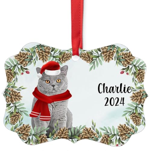 Blue Grey British Shorthair Cat Christmas Ornament