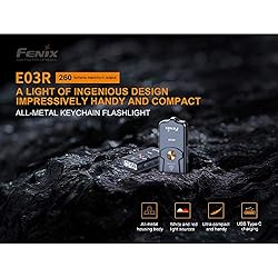 Fenix E03R Keychain Flashlight, Rechargeable 260