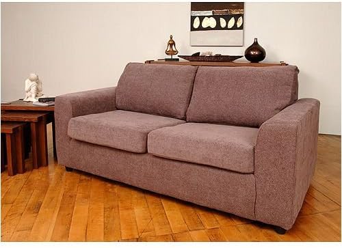 2 Seater Sofa Bed Light Chocolate Brown Chenille Fabric Carolina Amazon Co Uk Kitchen Home